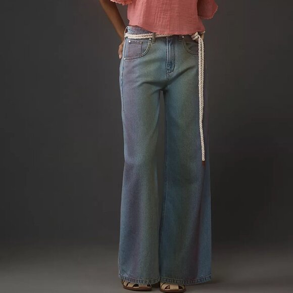 Pilcro The Skater Mid-Rise Wide-Leg Jeans